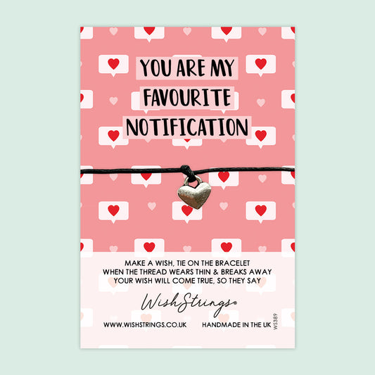 WishStrings ‘My Favourite Notification’ Wish Bracelet | Cute Love Gift for Couples | Meaningful Keepsake for Romance & Affection