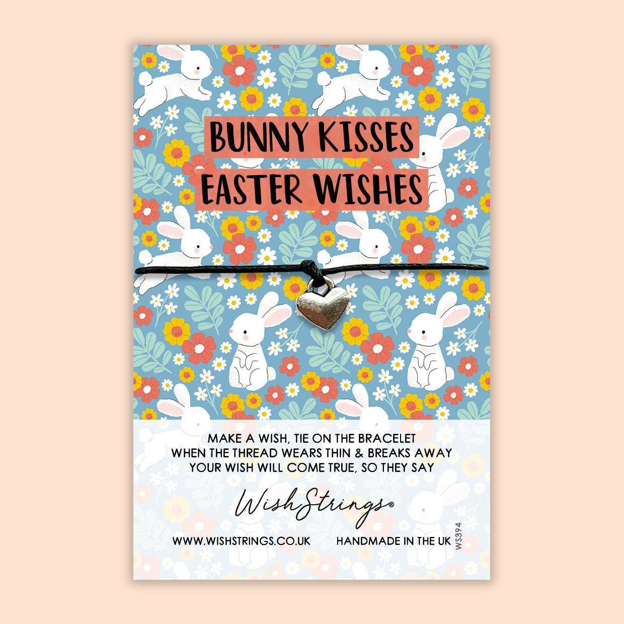 WishStrings ‘Easter Wishes’ Wish Bracelet | Easter Bunny Design | Thoughtful Easter Gift | Meaningful Keepsake for Easter Celebrations