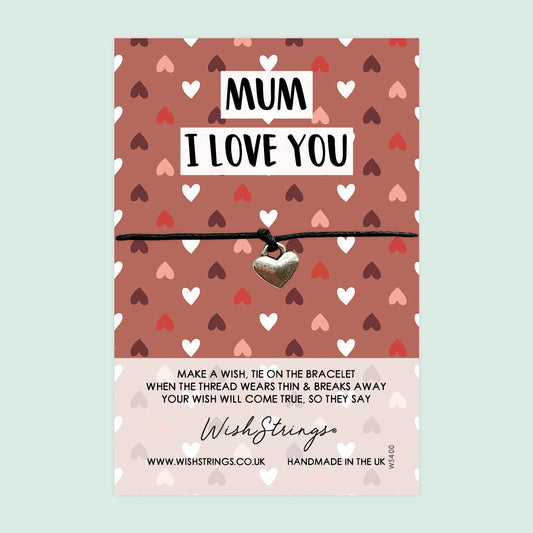 WishStrings ‘I Love You Mum’ Wish Bracelet | Thoughtful Gift from Kids | Meaningful Keepsake to Show Love & Appreciation for Mum