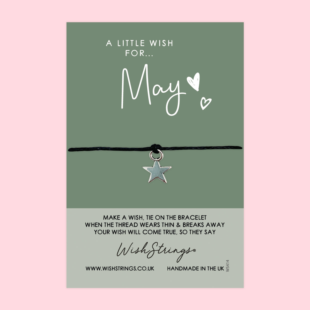 WishStrings ‘May’ Birth Month Wish Bracelet | Thoughtful Birthday Gift | Meaningful Keepsake for May Birthdays