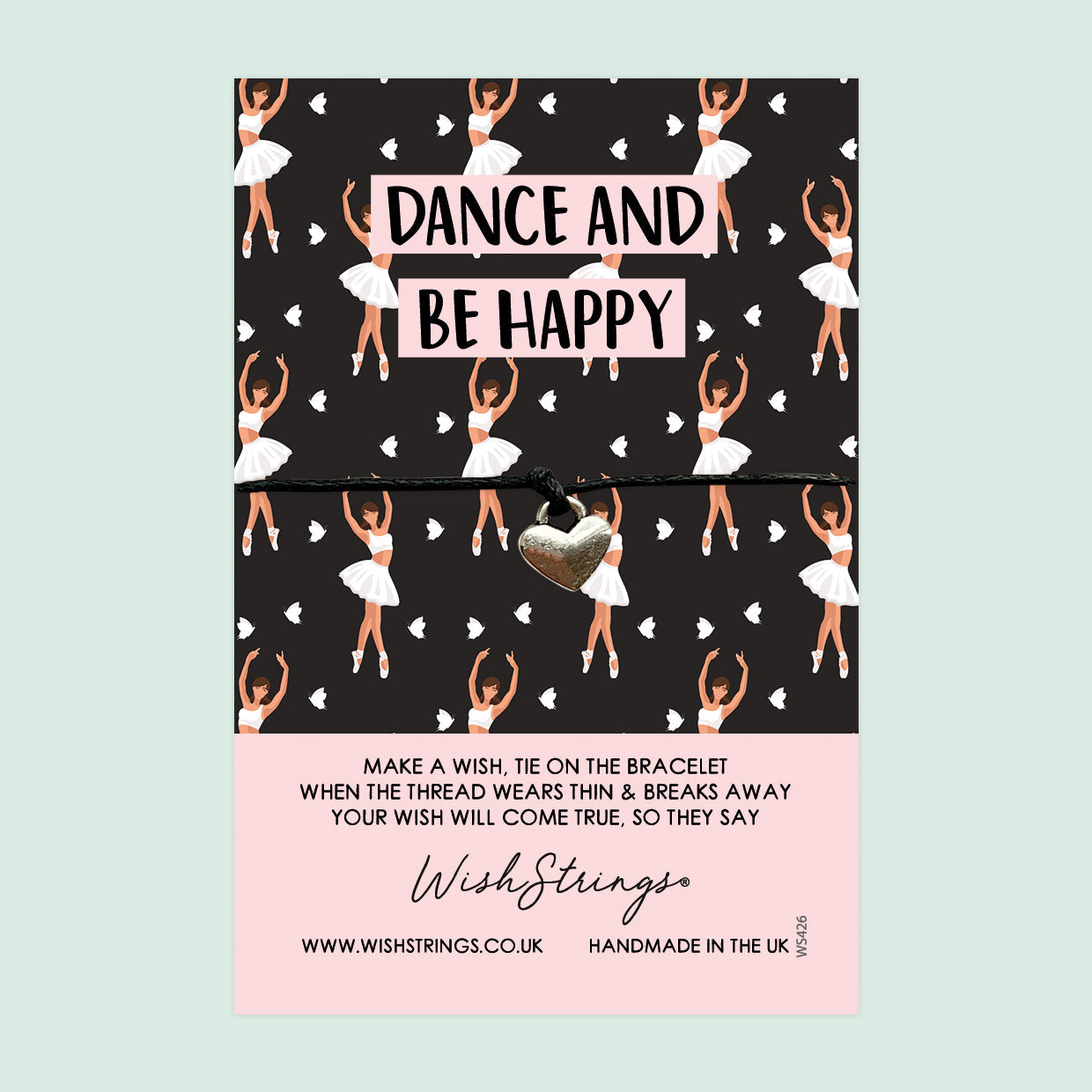WishStrings ‘Dance and Be Happy’ Wish Bracelet | Perfect Gift for Dancers & Ballet Lovers | Meaningful Keepsake for Dance Friends