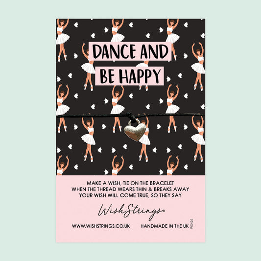 WishStrings ‘Dance and Be Happy’ Wish Bracelet | Perfect Gift for Dancers & Ballet Lovers | Meaningful Keepsake for Dance Friends