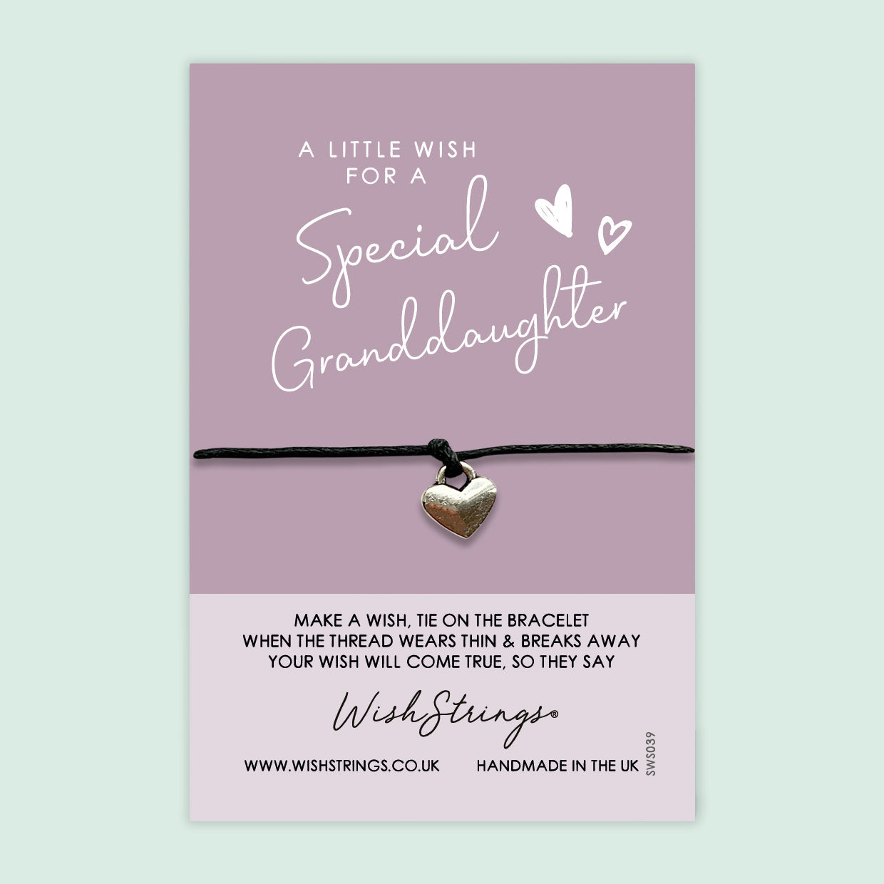 WishStrings ‘Special Granddaughter’ Wish Bracelet | Thoughtful Gift from Grandparents | Meaningful Keepsake to Show Love & Appreciation