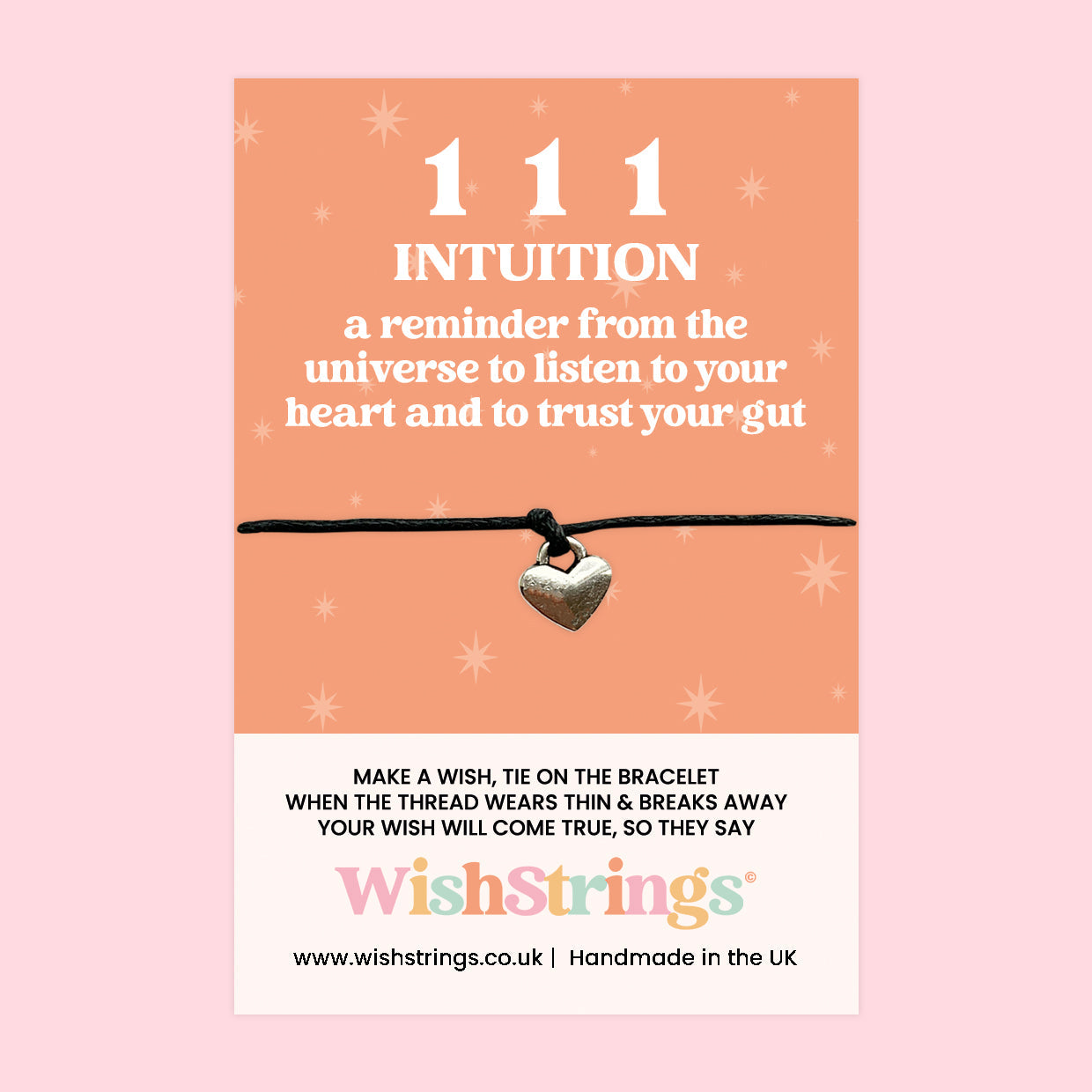 WishStrings ‘111’ Angel Number Wish Bracelet | Trust Your Gut & Listen to Your Heart | Meaningful Manifestation Gift