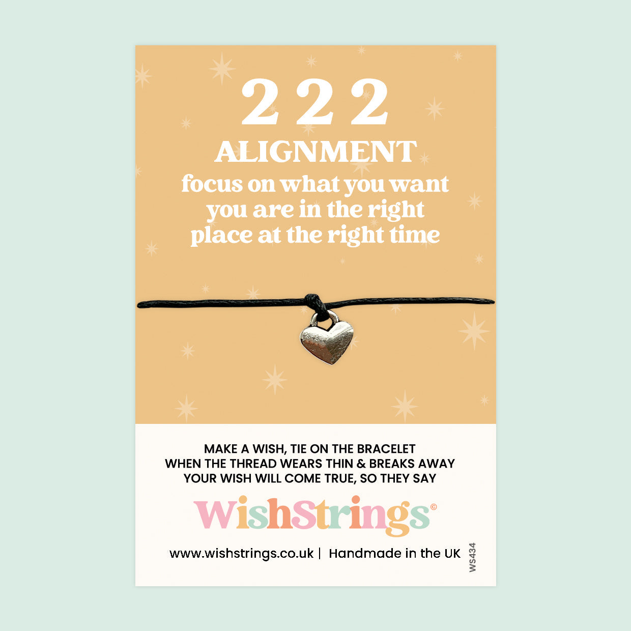 WishStrings ‘222’ Angel Number Wish Bracelet | Right Place, Right Time | Meaningful Manifestation & Alignment Gift