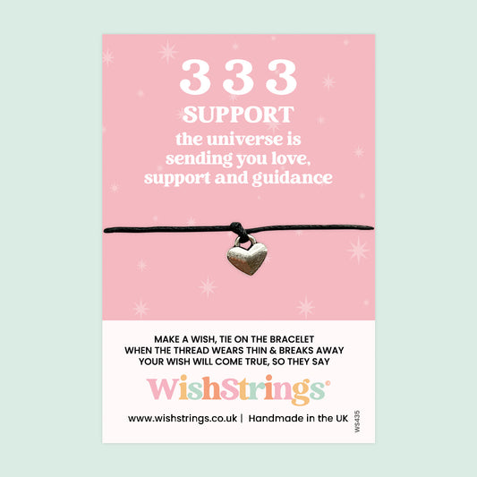 WishStrings ‘333’ Angel Number Wish Bracelet | Symbol of Love, Support & Guidance | Meaningful Manifestation Gift