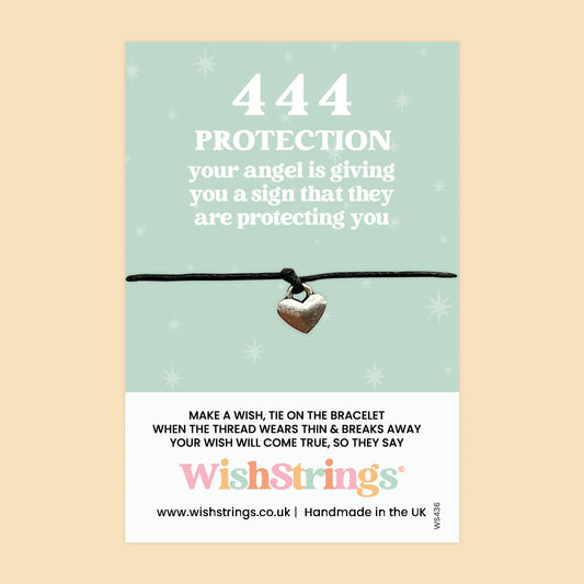 WishStrings ‘444’ Angel Number Wish Bracelet | Symbol of Protection & Guidance | Meaningful Gift for Angel Watching Over You