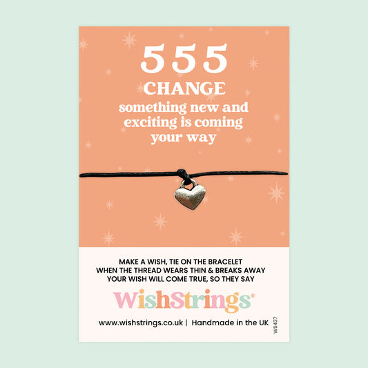 WishStrings ‘555’ Angel Number Wish Bracelet | Embrace New Beginnings | Meaningful Gift for Exciting Changes & Opportunities