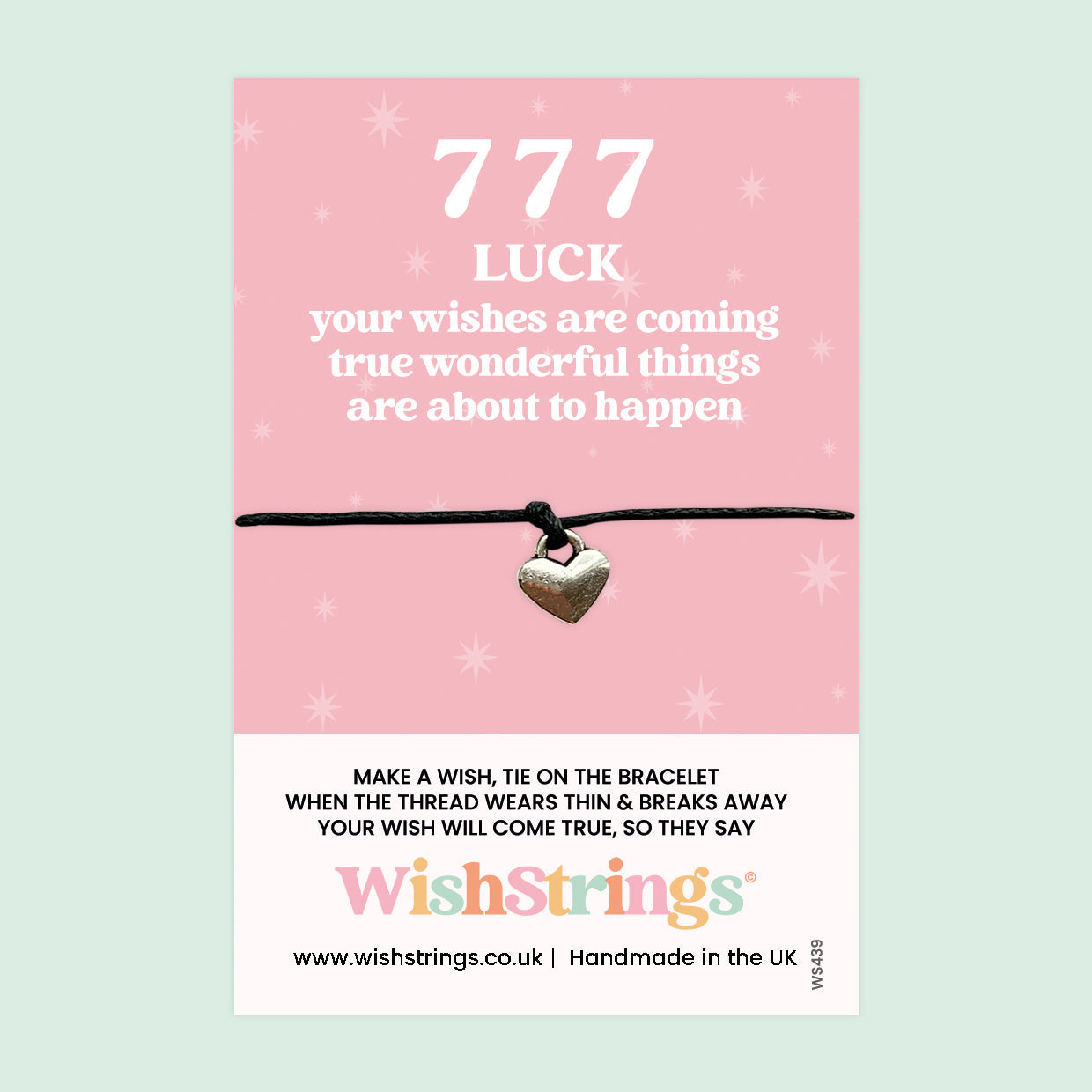WishStrings ‘777’ Angel Number Wish Bracelet | Lucky Charm Gift | Meaningful Bracelet for Wishes Coming True & Good Fortune