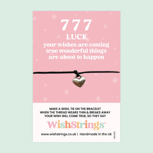 WishStrings ‘777’ Angel Number Wish Bracelet | Lucky Charm Gift | Meaningful Bracelet for Wishes Coming True & Good Fortune