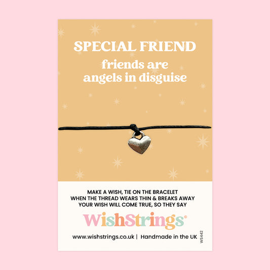 WishStrings ‘Special Friend - Friends Are Angels in Disguise’ Wish Bracelet | Thoughtful Gift for a Cherished Friend | Meaningful Keepsake
