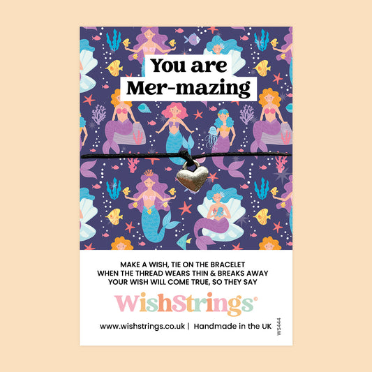 WishStrings ‘You Are Mer-mazing’ Wish Bracelet | Mermaid Design | Thoughtful Gift for Positivity & Inspiration
