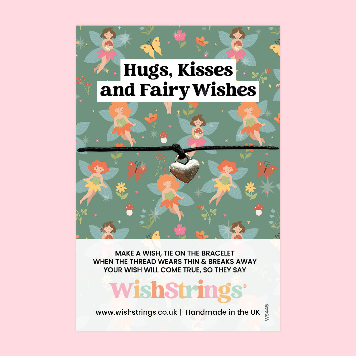 WishStrings ‘Hugs, Kisses & Fairy Wishes’ Wish Bracelet | Fairytale-Inspired Gift | Meaningful Make a Wish Keepsake