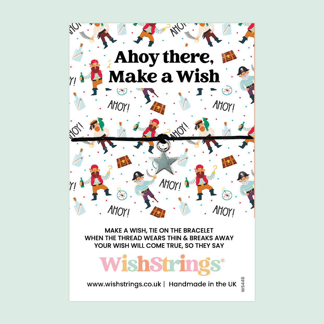 WishStrings ‘Ahoy, Make a Wish’ Wish Bracelet | Cute Pirate-Themed Gift | Fun & Meaningful Keepsake for Positivity & Adventure