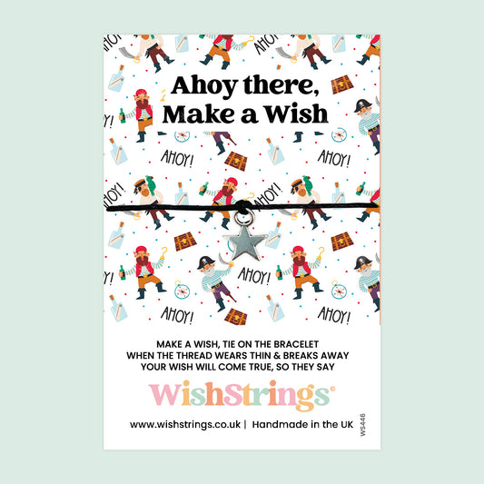 WishStrings ‘Ahoy, Make a Wish’ Wish Bracelet | Cute Pirate-Themed Gift | Fun & Meaningful Keepsake for Positivity & Adventure