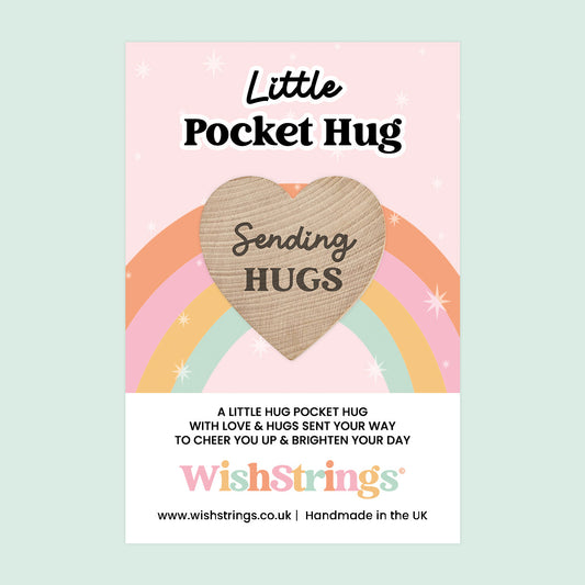 WishStrings Pocket Hug – Sending Hugs Token Gift | Thinking of You | Hug in the Post | Friendship Gift | Support Keepsake | Letterbox-Friendly Token