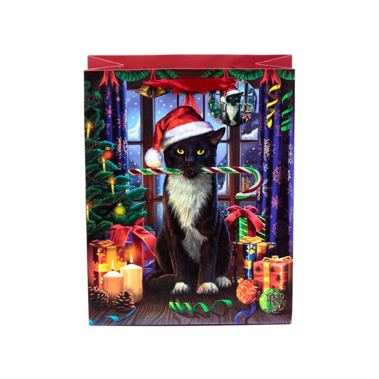 Lisa Parker Christmas Krampus Cat Gift Bag - Medium or Large