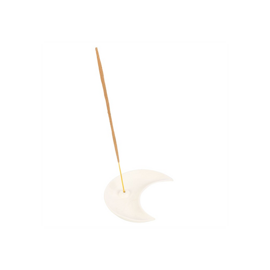 White Crescent Moon Incense Stick Holder
