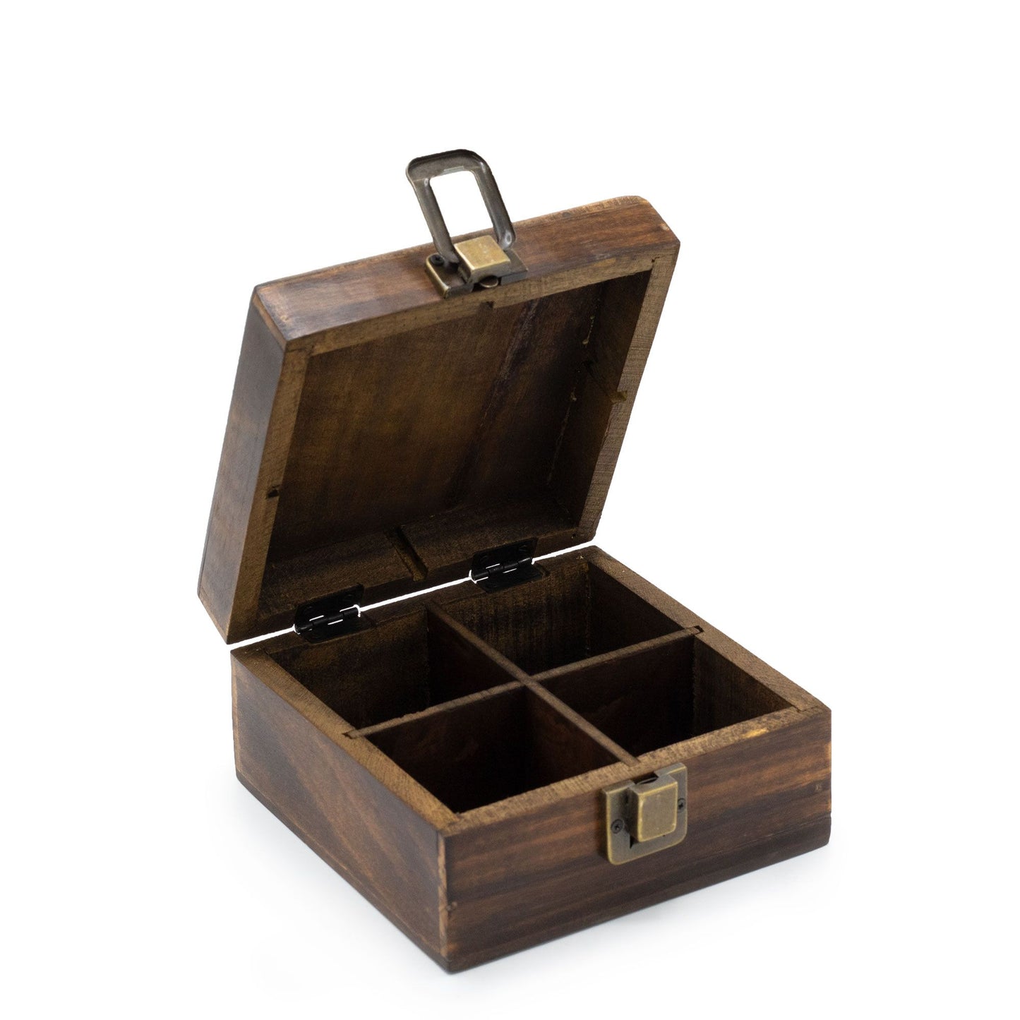 Carved Mango Wood Tea Box (Small)
