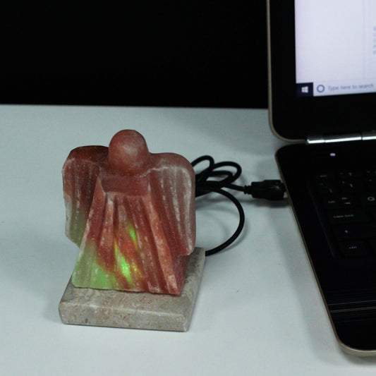 Multicoloured USB Himalayan Salt Lamp - Angel Shaped