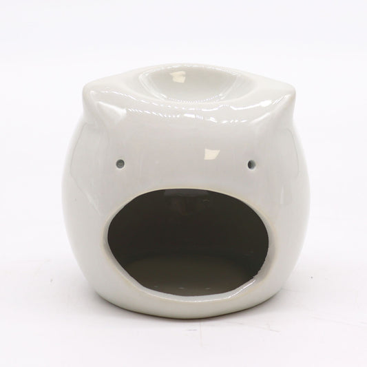 Classic White Oil Burner - Short Owl