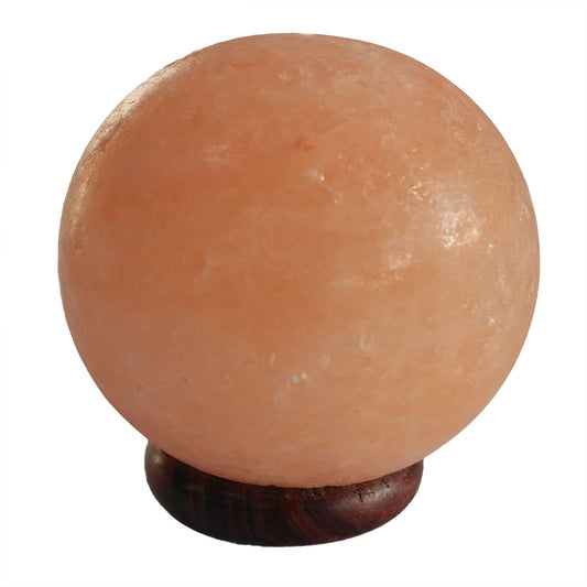 Himalayan Salt Lamp Ball On A Big Wooden Base