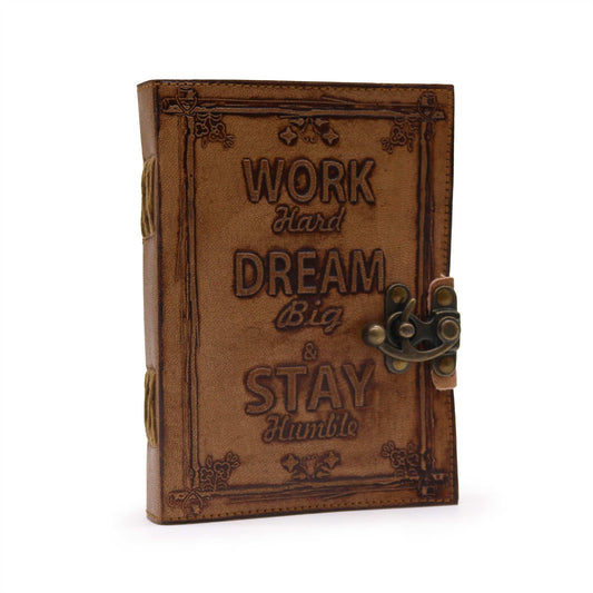 Leather Journal - Plain Paper - Work & Dream Big