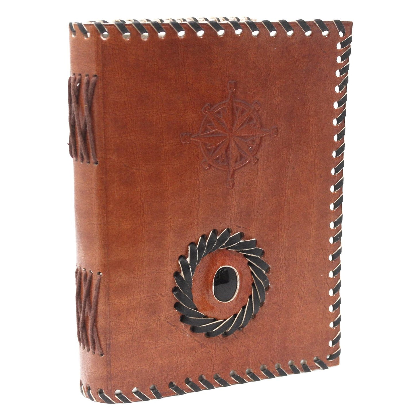 Leather Black Onyx & Compas Journal (7x5")