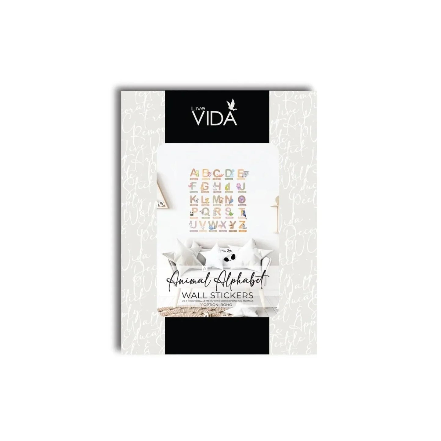 Live Vida Alphabet Nursery Wall Stickers with Animal Figures 26 pcs