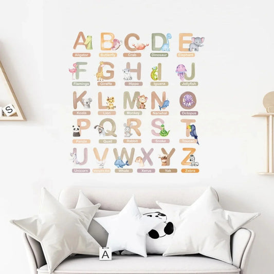 Live Vida Alphabet Nursery Wall Stickers with Animal Figures 26 pcs