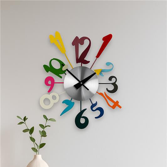 Franci Multi-Colour Funky Numbers Wall Clock
