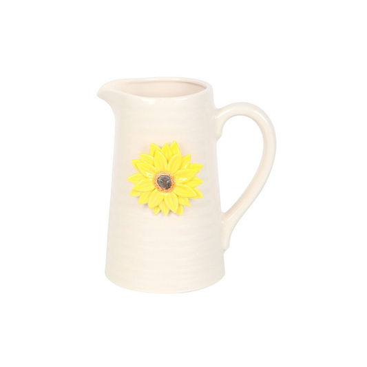 Hello Sunshine Ceramic Flower Jug with 3D Sunflower