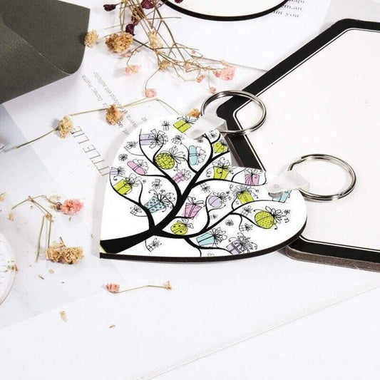 Personalised Puzzle Heart Photo Key Ring Key Chain