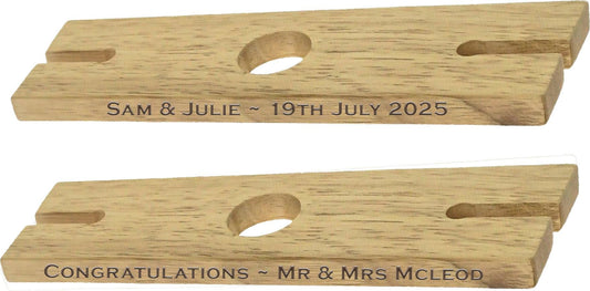 Personalised 2 Glass Wine Bottle Holder Display Rack ~ Wedding / Anniversary Gift