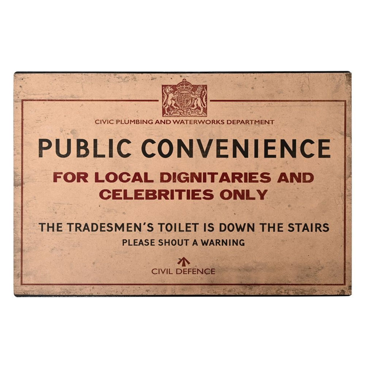 Civil Defence Public Convenience Wall Plaque