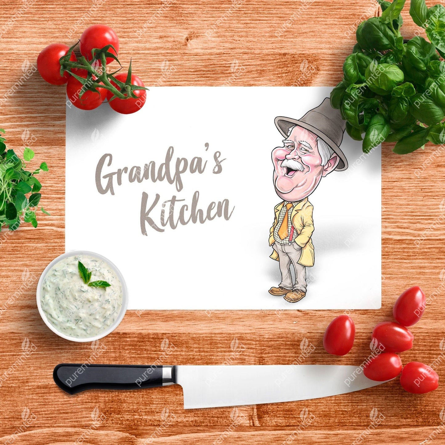 Grandpa's Kitchen Glass Chopping Board