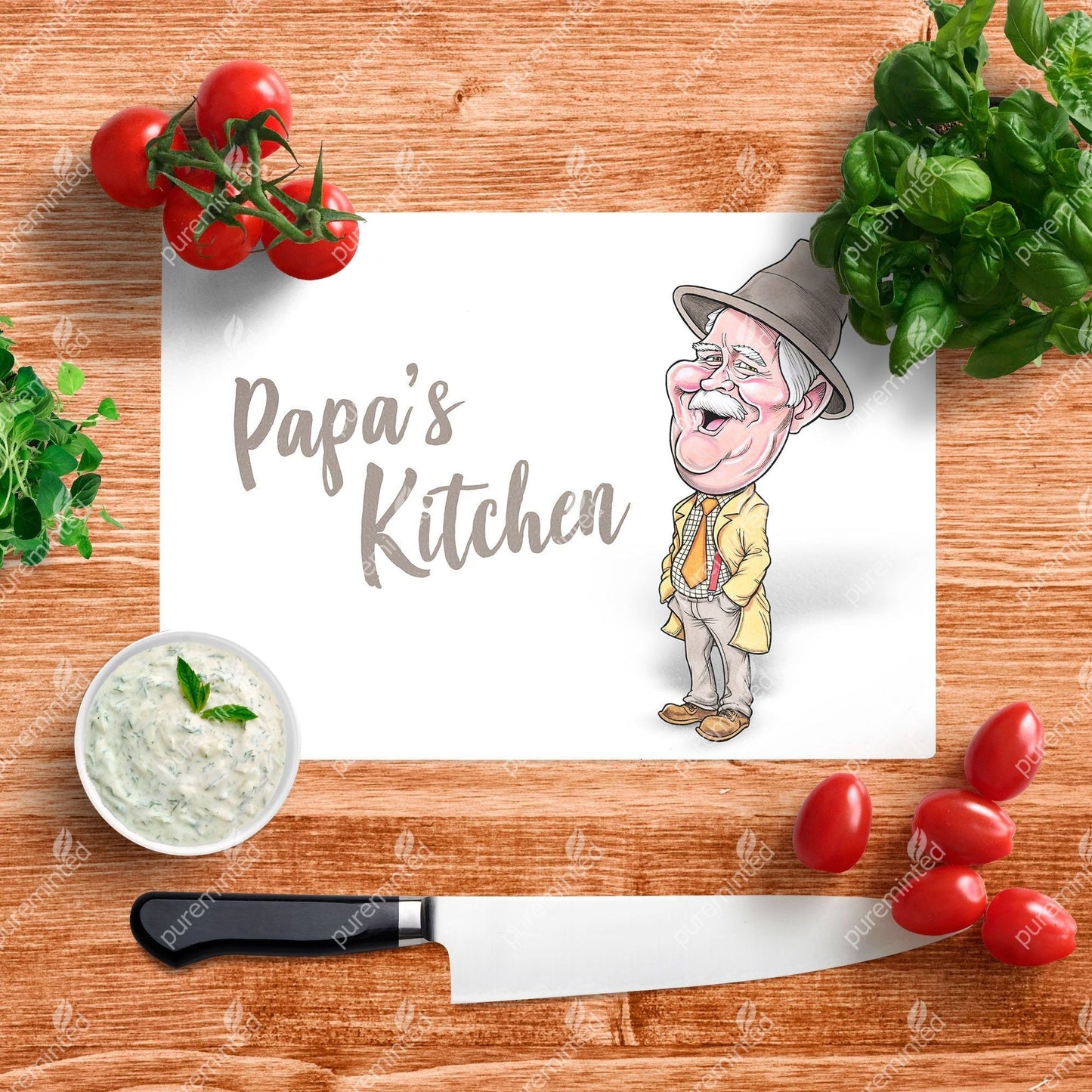 Papa's Kitchen Glass Chopping Board