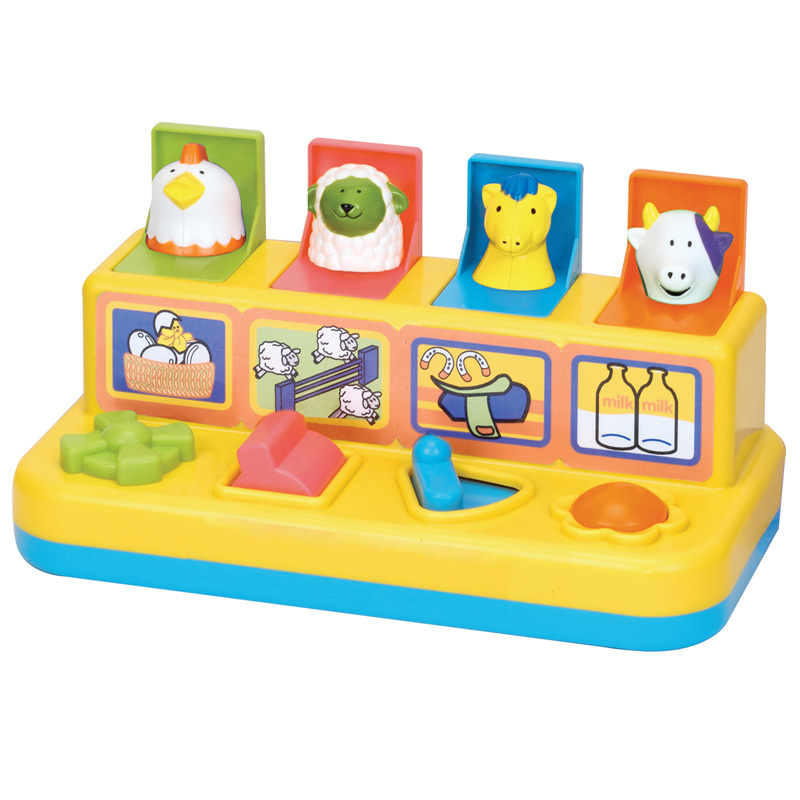 Pop Up Farmyard Friends – Colour Match Activity Toy with Chick, Lamb, Horse & Cow - 18m+