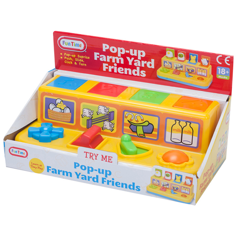 Pop Up Farmyard Friends – Colour Match Activity Toy with Chick, Lamb, Horse & Cow - 18m+