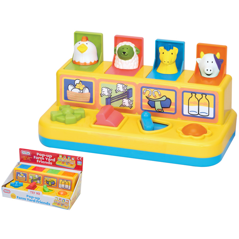 Pop Up Farmyard Friends – Colour Match Activity Toy with Chick, Lamb, Horse & Cow - 18m+
