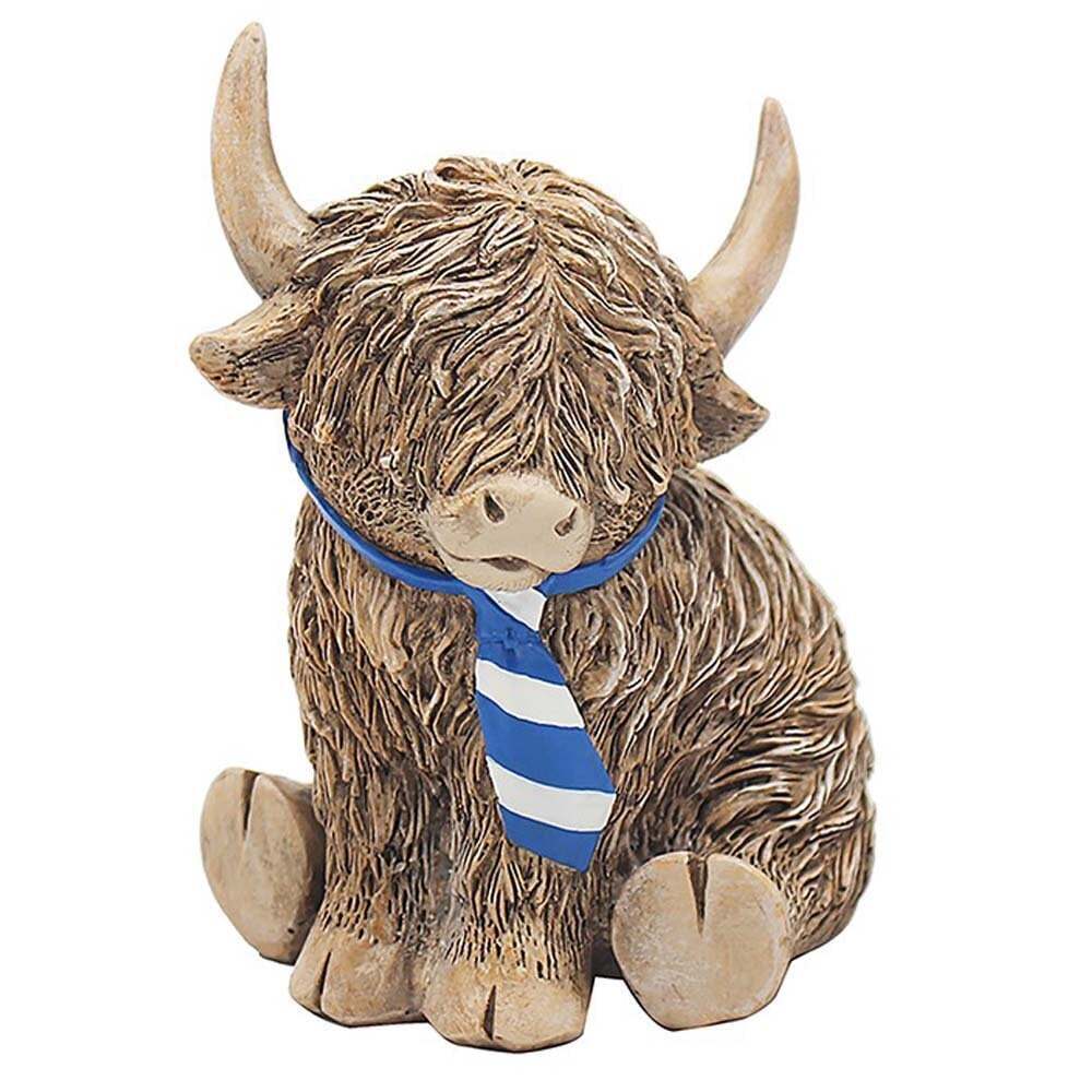 Happy Highland Cow Ornament - Wearing Tie