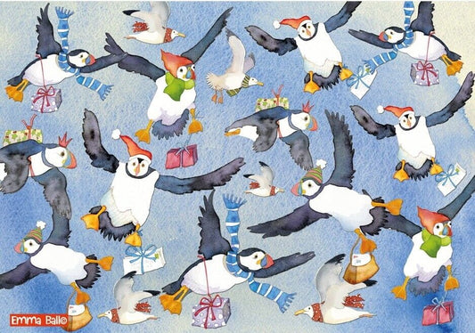 Emma Ball Christmas Puffin Post - 1000 Piece Jigsaw Puzzle