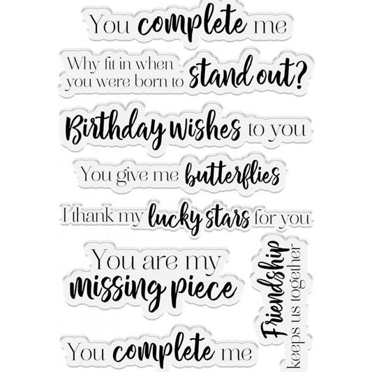 Crafters Companion Jigsaw Puzzle Sentiments Clear Stamp Set