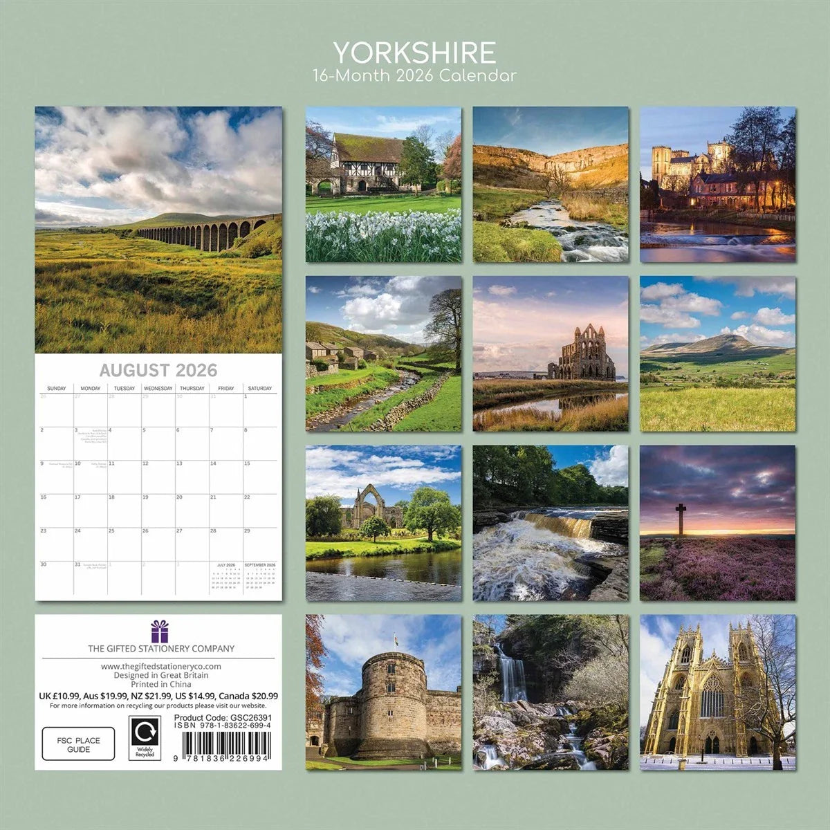 Yorkshire Calendar 2026 - Regional - Month To View
