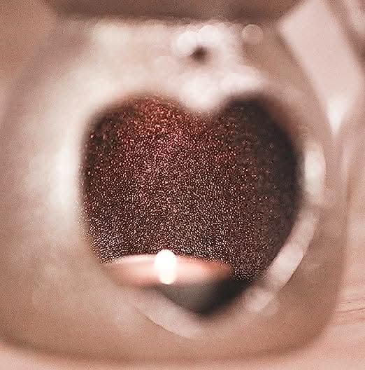 Marco Paul Christmas Silver Sparkle Heart Oil Burner Wax Warmer Wax Melt Holder