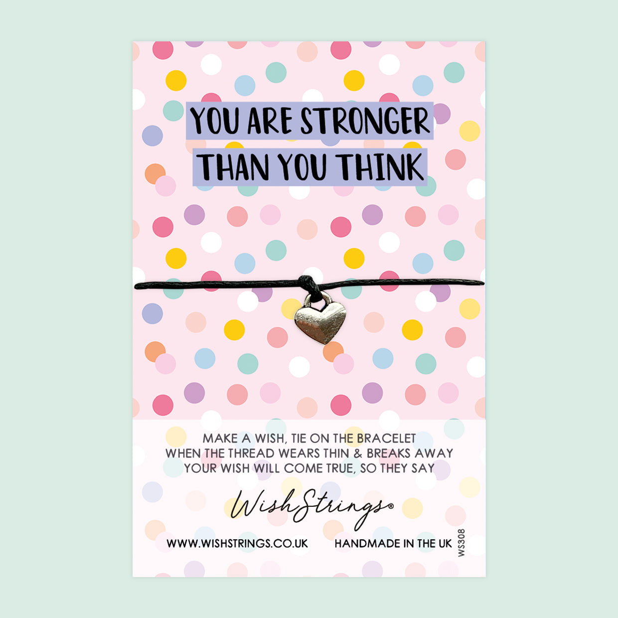 WishStrings ‘You Are Stronger Than You Think’ Wish Bracelet | Gift for Strength | Meaningful Keepsake for Tough Times & Encouragement