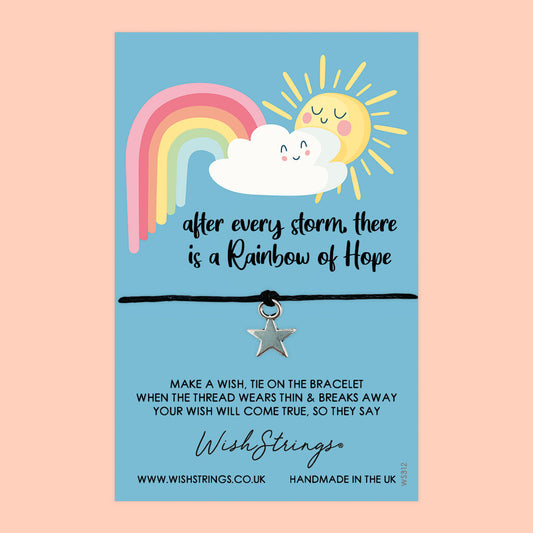 WishStrings ‘After Every Storm is a Rainbow of Hope’ Wish Bracelet | Gift for Tough Times | Meaningful Keepsake for Encouragement & Hope