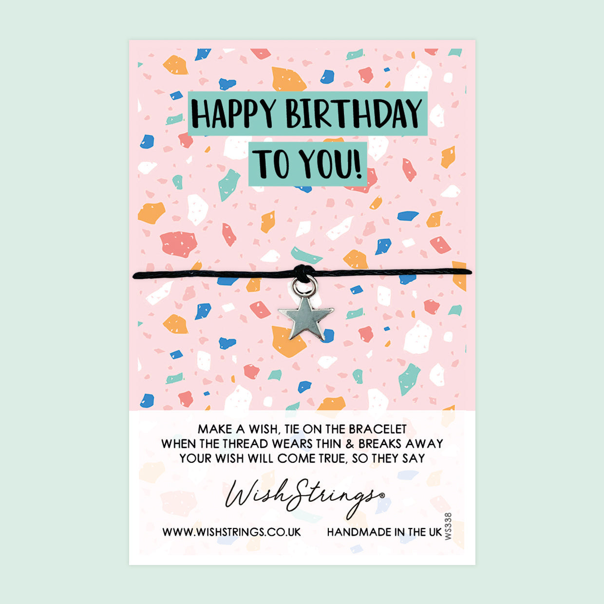 WishStrings ‘Happy Birthday’ Wish Bracelet | Perfect Gift for Slipping into a Greeting Card | Meaningful Keepsake for Birthdays