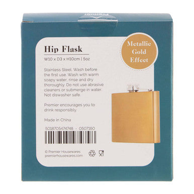 Auden 5oz Gold Finish Stainless Steel Hip Flask