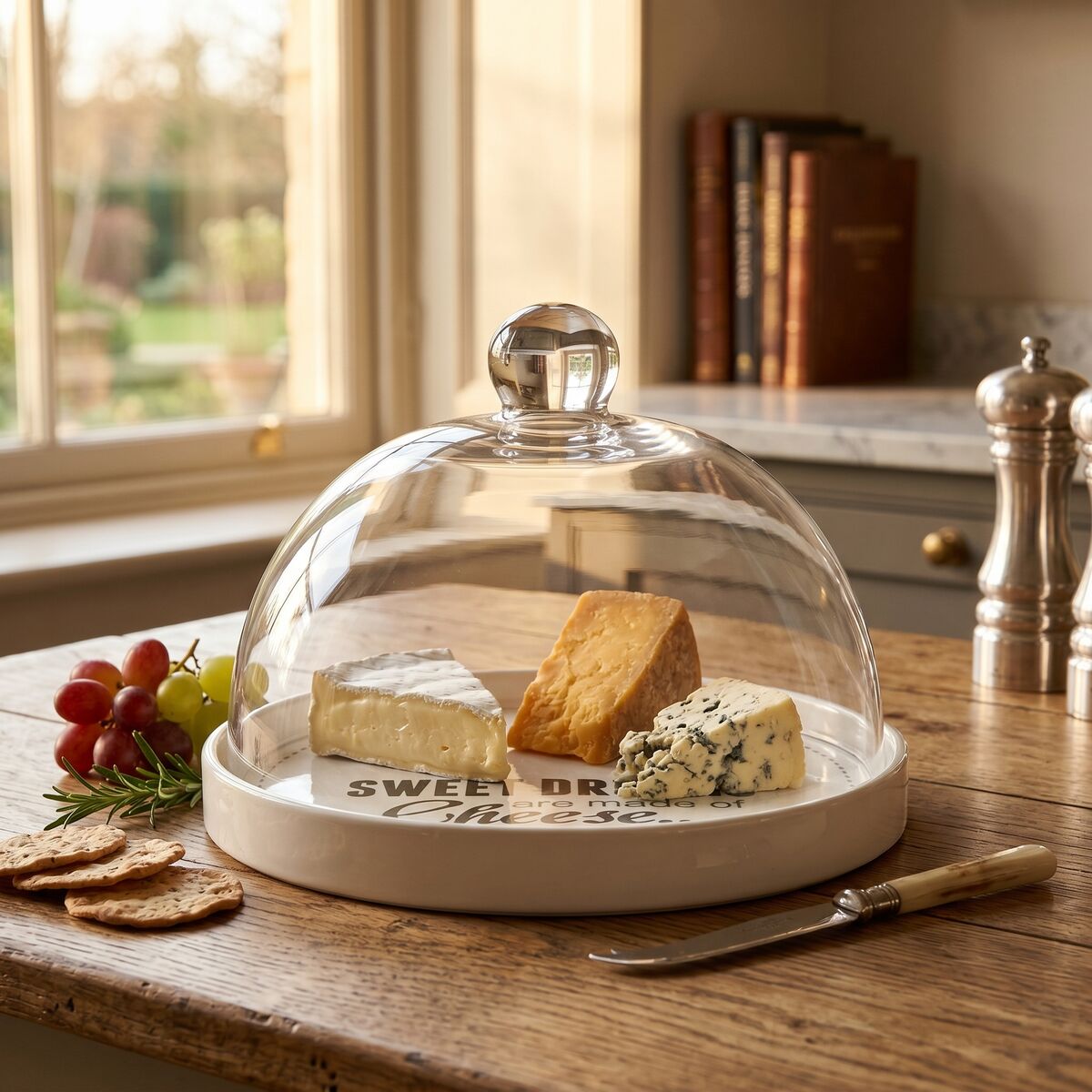 Pun And Games Cheese Board With Glass Dome